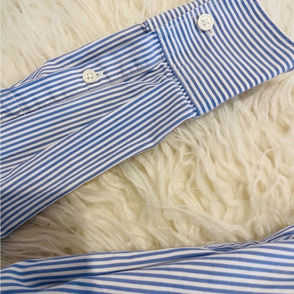 Everlane Striped Cotton Poplin Long Shirt Button Dress Cottagecore Coastal - Picture 7 of 8